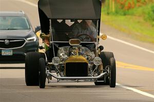 Okay, not really an antique car on the run.