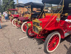 L to R) Todd Asche's 1909 Buick F, Dave Grose's 1909 REO and