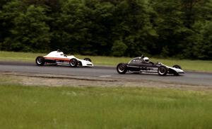 Herb Miller's Crossle 35F leads Gene Anderson's similar car through corner three.