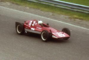 Paul Steinmueller's odd-looking Steinmark 8 Formula Vee from the bridge at turn 9