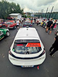Sean Donnelly / Zach Pfeil Peugeot 208 Rally4 at parc expose at Soo Pass Ranch.
