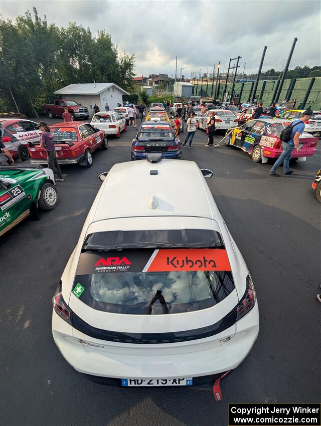 Sean Donnelly / Zach Pfeil Peugeot 208 Rally4 at parc expose at Soo Pass Ranch.