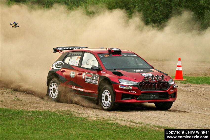 Conner Martell / Alex Gelsomino Skoda Fabia RS Rally2 on SS1, Soo Pass I.