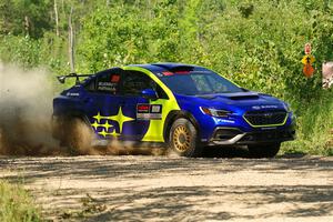 Travis Pastrana / Rhianon Gelsomino Subaru WRX ARA25L on SS3, Refuge I.