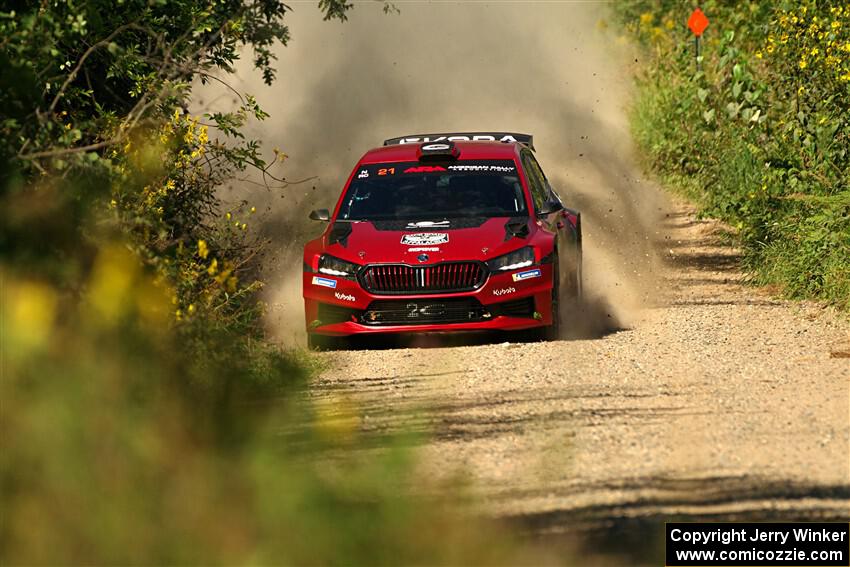 Conner Martell / Alex Gelsomino Skoda Fabia RS Rally2 on SS3, Refuge I.