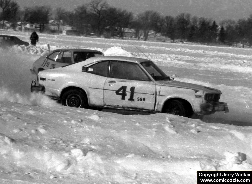 Don Coatsworth's Mazda RX-3 battles John Wyatt's Ford Pinto