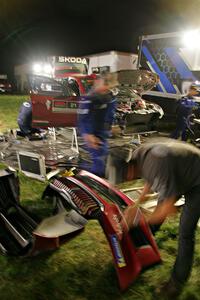 Conner Martell / Alex Gelsomino Skoda Fabia RS Rally2 at Pioneer Farm service after day two.