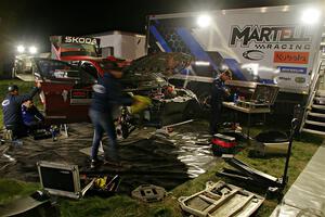 Conner Martell / Alex Gelsomino Skoda Fabia RS Rally2 at Pioneer Farm service after day two.