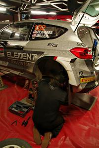 Javier Olivares / K.J. Miller Ford Fiesta Rally2 at Pioneer Farm service after day two.