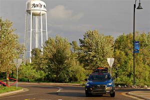 The 'Safety Delegate' car, a Subaru Crosstrek, on SS20, Sanford Center.