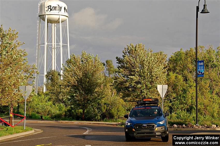 The 'Safety Delegate' car, a Subaru Crosstrek, on SS20, Sanford Center.