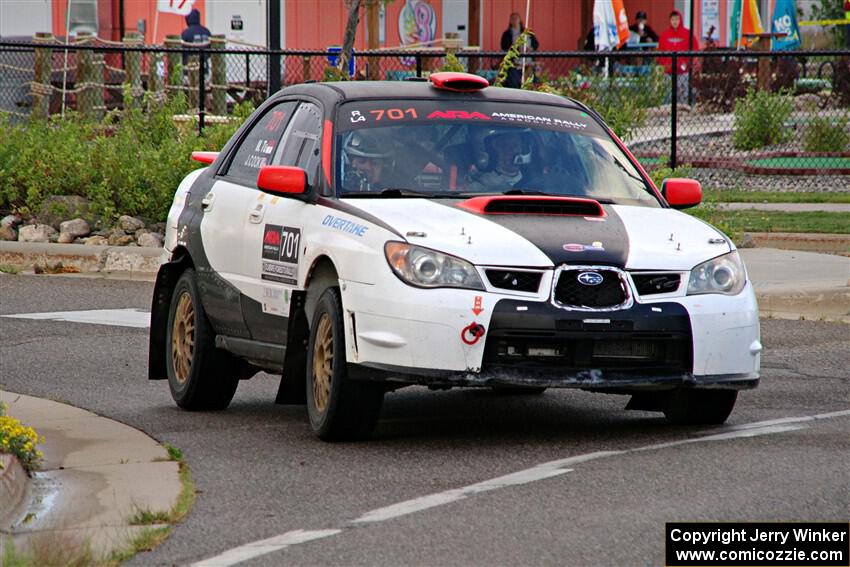 Jason Cook / Maggie Tu Subaru WRX on SS20, Sanford Center.