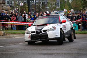 Jason Cook / Maggie Tu Subaru WRX on SS20, Sanford Center.