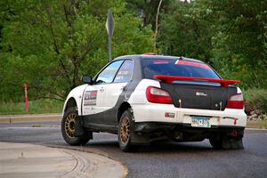 Jason Cook / Maggie Tu Subaru WRX on SS20, Sanford Center.
