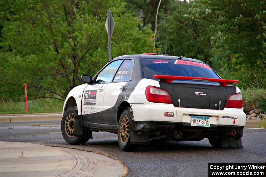Jason Cook / Maggie Tu Subaru WRX on SS20, Sanford Center.
