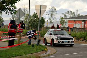Aidan Hicks / John Hicks Subaru Impreza Wagon on SS20, Sanford Center.
