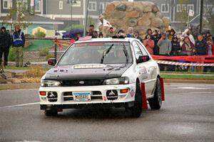 Aidan Hicks / John Hicks Subaru Impreza Wagon on SS20, Sanford Center.