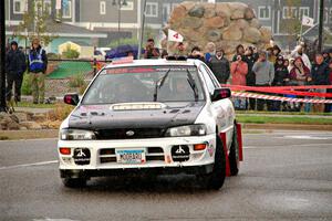 Aidan Hicks / John Hicks Subaru Impreza Wagon on SS20, Sanford Center.