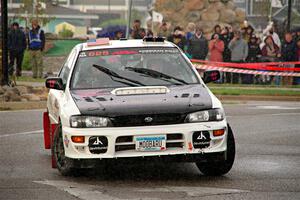 Aidan Hicks / John Hicks Subaru Impreza Wagon on SS20, Sanford Center.