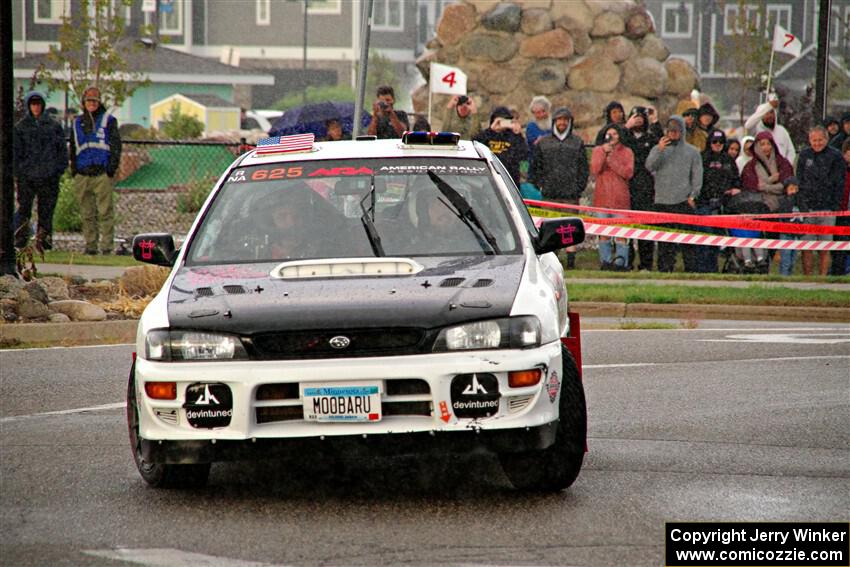 Aidan Hicks / John Hicks Subaru Impreza Wagon on SS20, Sanford Center.