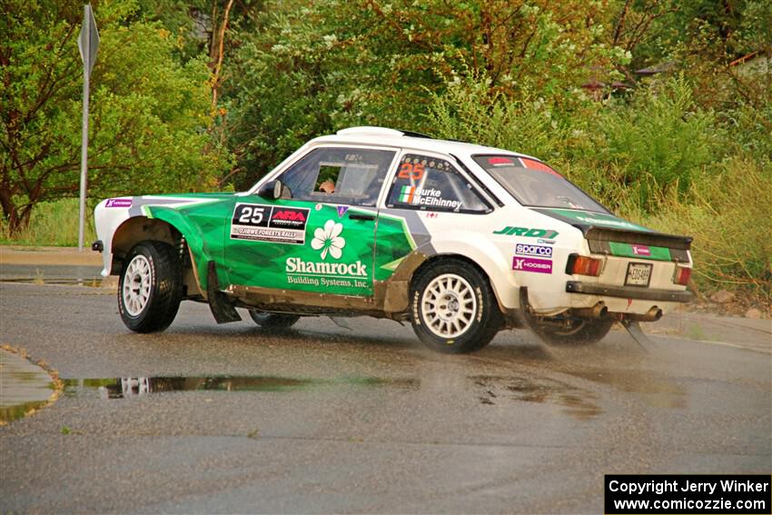 Seamus Burke / Gary McElhinney Ford Escort Mk II on SS20, Sanford Center.