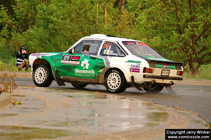 Seamus Burke / Gary McElhinney Ford Escort Mk II on SS20, Sanford Center.