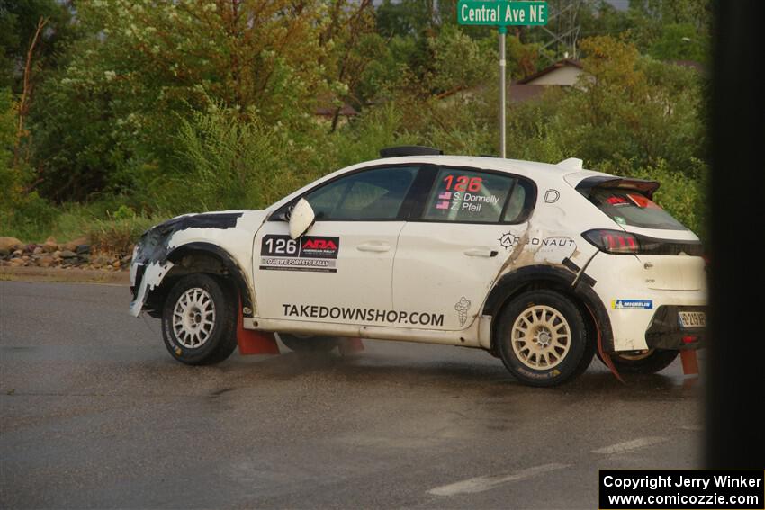 Sean Donnelly / Zach Pfeil Peugeot 208 Rally4 on SS20, Sanford Center.