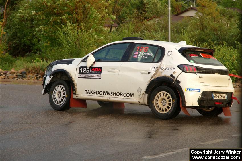 Sean Donnelly / Zach Pfeil Peugeot 208 Rally4 on SS20, Sanford Center.