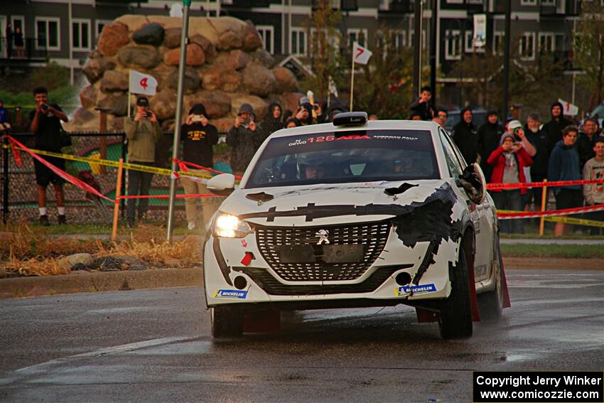 Sean Donnelly / Zach Pfeil Peugeot 208 Rally4 on SS20, Sanford Center.