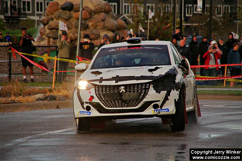 Sean Donnelly / Zach Pfeil Peugeot 208 Rally4 on SS20, Sanford Center.