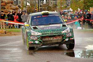 Alastair Scully / Stefan Trajkov Hyundai i20 R5 on SS20, Sanford Center.