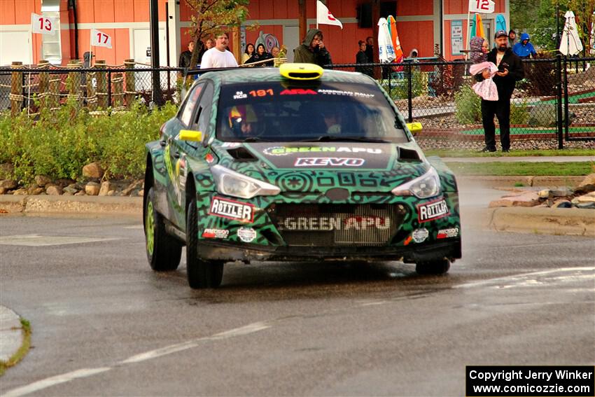 Alastair Scully / Stefan Trajkov Hyundai i20 R5 on SS20, Sanford Center.