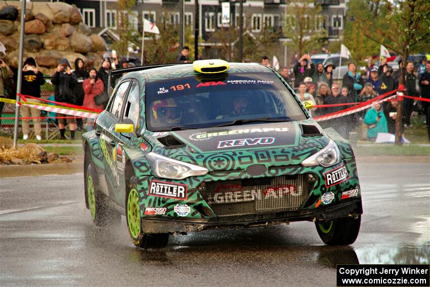 Alastair Scully / Stefan Trajkov Hyundai i20 R5 on SS20, Sanford Center.