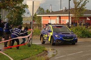 Travis Pastrana / Rhianon Gelsomino Subaru WRX ARA25L on SS20, Sanford Center.