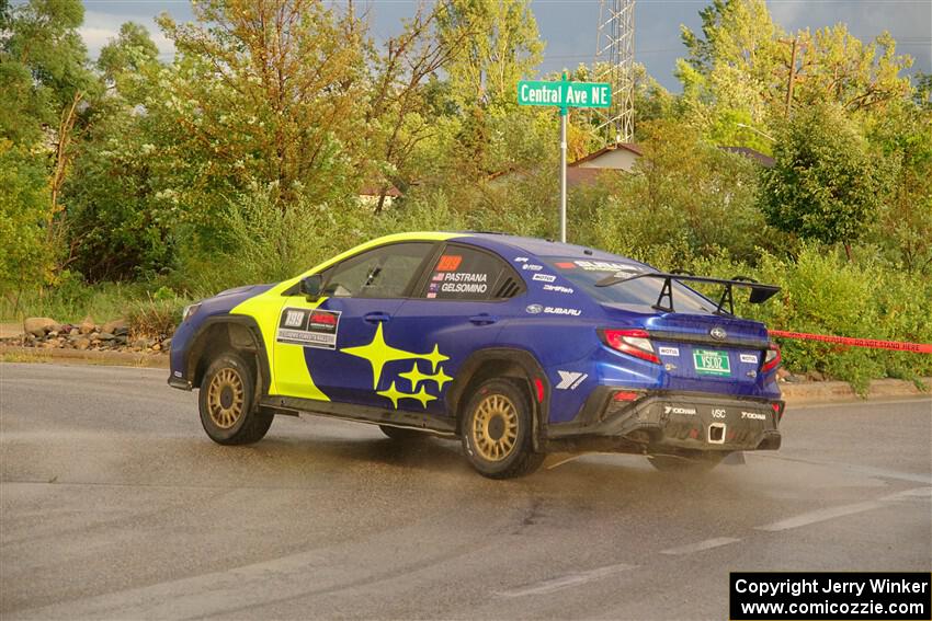 Travis Pastrana / Rhianon Gelsomino Subaru WRX ARA25L on SS20, Sanford Center.
