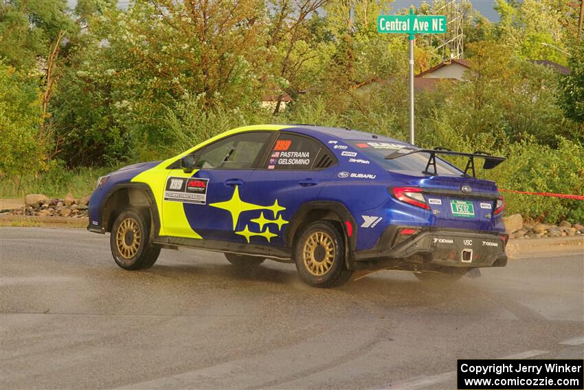 Travis Pastrana / Rhianon Gelsomino Subaru WRX ARA25L on SS20, Sanford Center.
