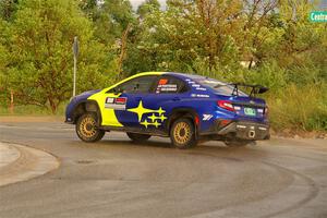 Travis Pastrana / Rhianon Gelsomino Subaru WRX ARA25L on SS20, Sanford Center.