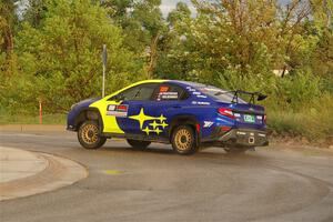 Travis Pastrana / Rhianon Gelsomino Subaru WRX ARA25L on SS20, Sanford Center.