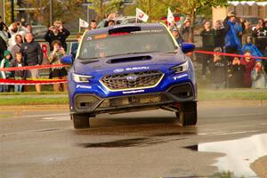 Travis Pastrana / Rhianon Gelsomino Subaru WRX ARA25L on SS20, Sanford Center.