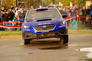Travis Pastrana / Rhianon Gelsomino Subaru WRX ARA25L on SS20, Sanford Center.
