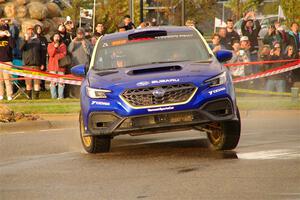 Travis Pastrana / Rhianon Gelsomino Subaru WRX ARA25L on SS20, Sanford Center.