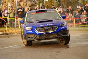 Travis Pastrana / Rhianon Gelsomino Subaru WRX ARA25L on SS20, Sanford Center.