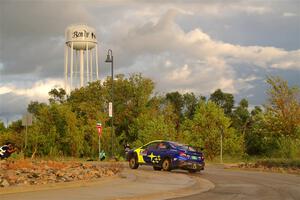 Travis Pastrana / Rhianon Gelsomino Subaru WRX ARA25L on SS20, Sanford Center.