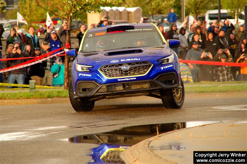 Travis Pastrana / Rhianon Gelsomino Subaru WRX ARA25L on SS20, Sanford Center.