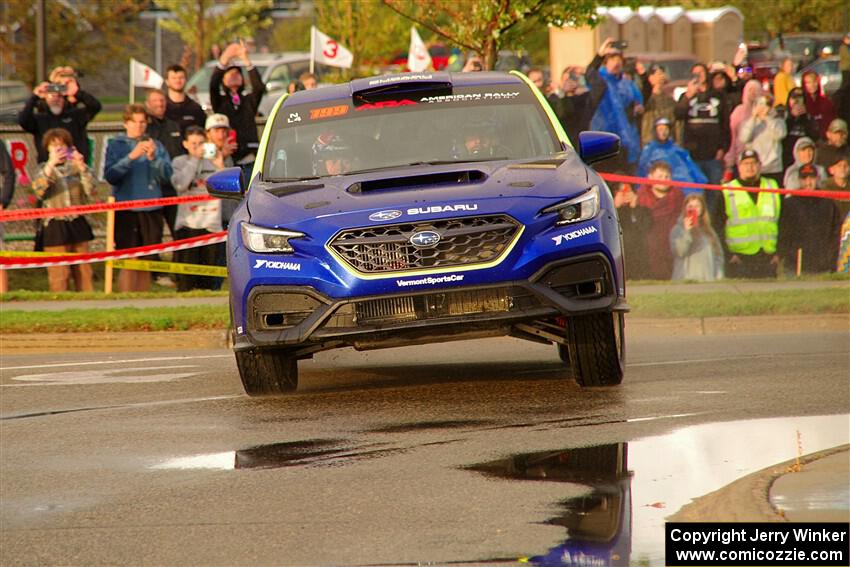 Travis Pastrana / Rhianon Gelsomino Subaru WRX ARA25L on SS20, Sanford Center.
