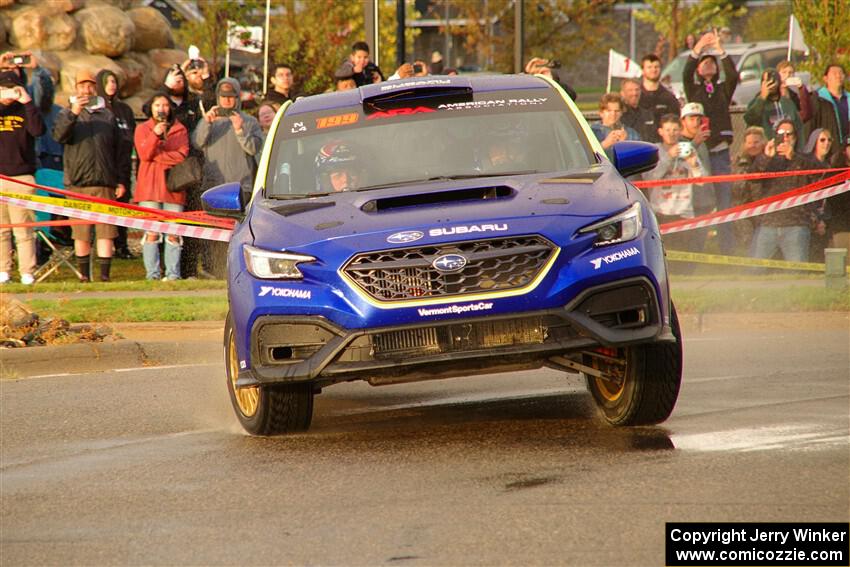 Travis Pastrana / Rhianon Gelsomino Subaru WRX ARA25L on SS20, Sanford Center.