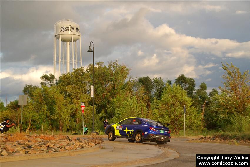 Travis Pastrana / Rhianon Gelsomino Subaru WRX ARA25L on SS20, Sanford Center.