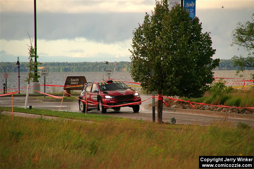 Conner Martell / Alex Gelsomino Skoda Fabia RS Rally2 on SS20, Sanford Center.