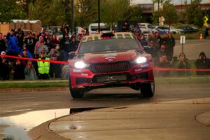Conner Martell / Alex Gelsomino Skoda Fabia RS Rally2 on SS20, Sanford Center.