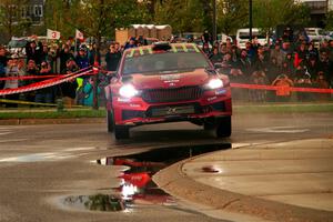 Conner Martell / Alex Gelsomino Skoda Fabia RS Rally2 on SS20, Sanford Center.
